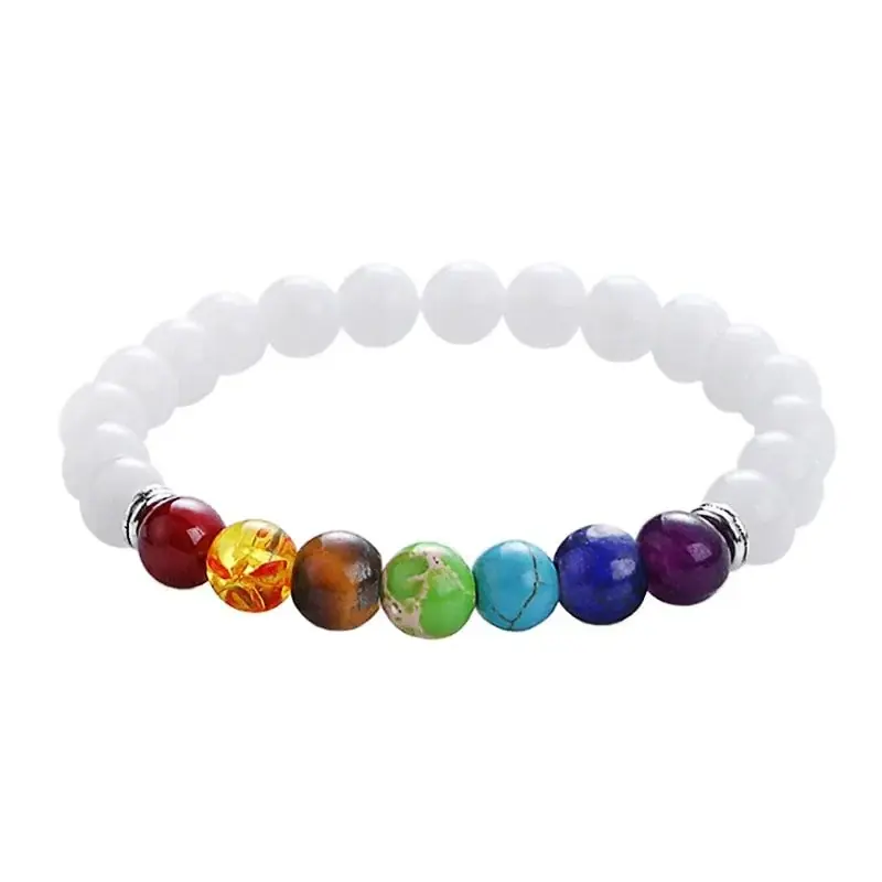 Chakra bracelet with white beads - Prissänkt
