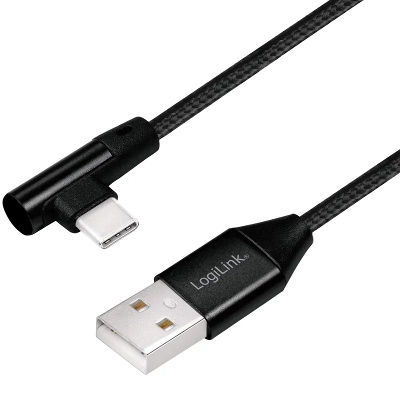 Precis tillagt | Angled USB-C cable USB 2.0 Max 3A 1m