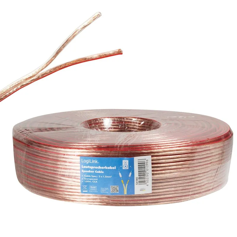 Speaker cable 2x1.5 100m Transparent - Bästsäljare