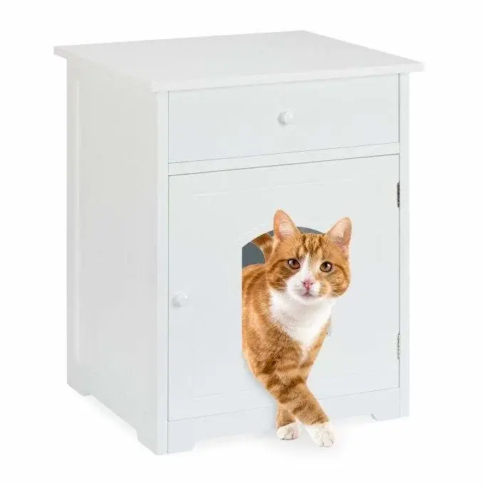 Kattskåp med låda - Lågt pris