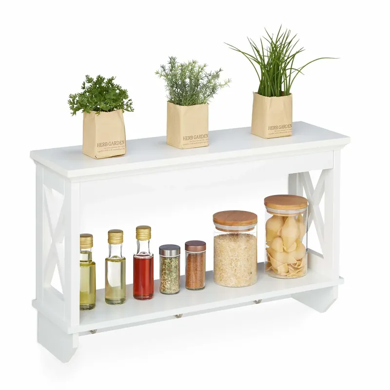 Wall shelf with 3 hooks | Toppkvalitet