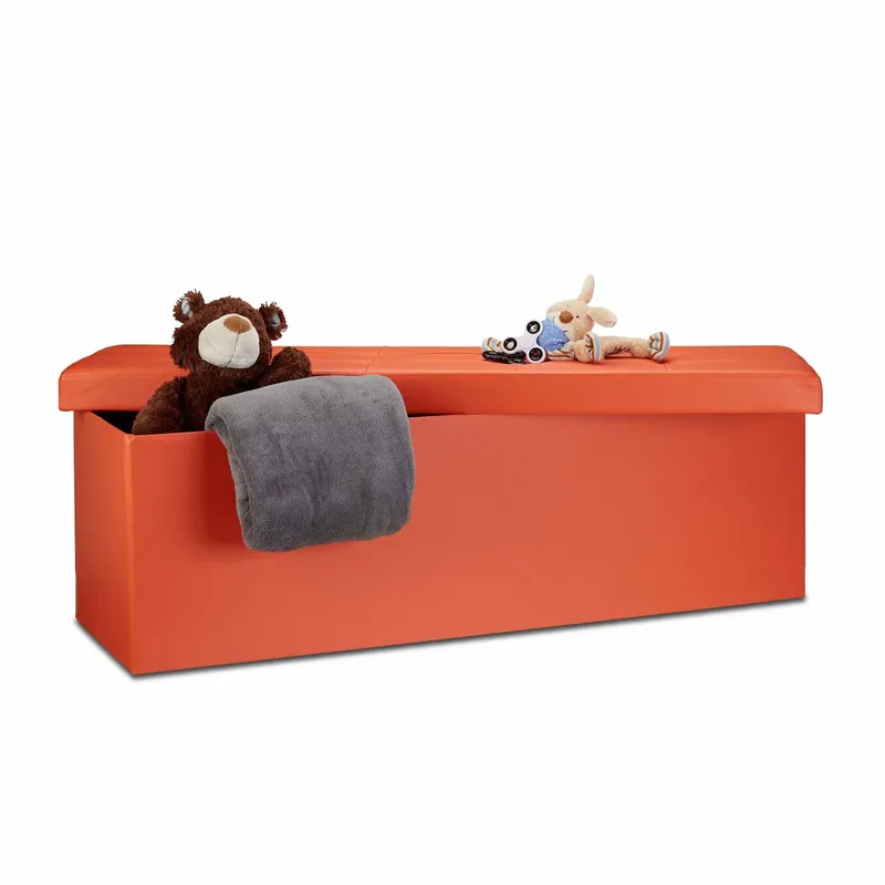 I lager | Folding storage bench in artificial leather