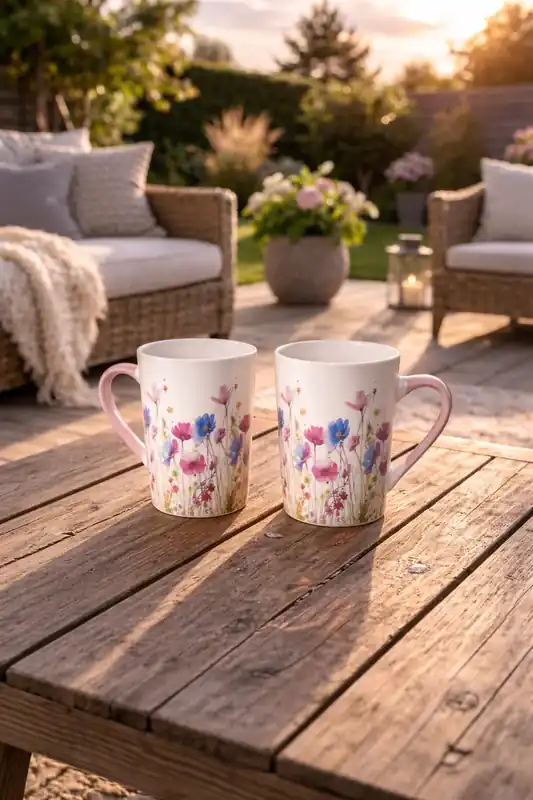 Mugg flora - Rosa - Lågt pris