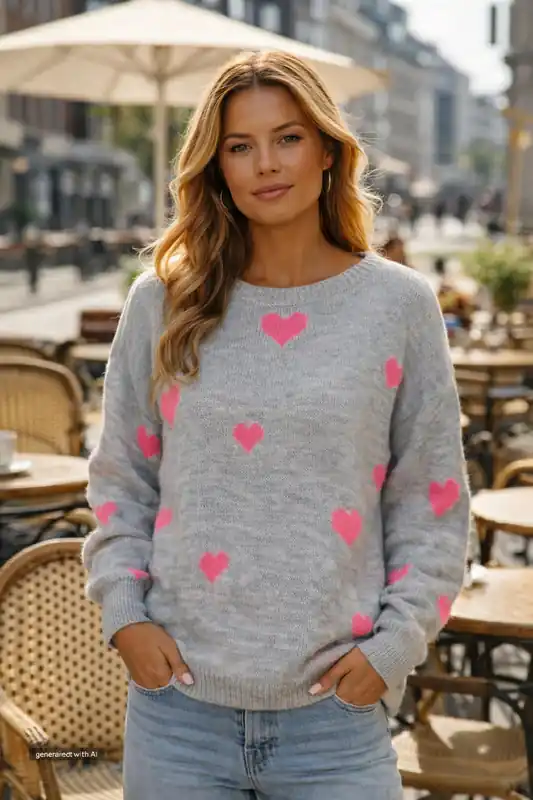 Fabrikspris - Stickad Clover Knit - Grey