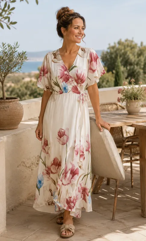 Beställ direkt | Klänning BELL wrap - Creme