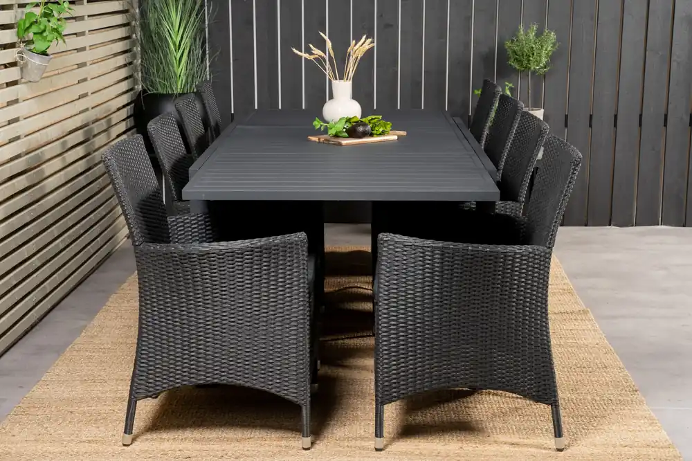 Ensemble repas Marbella avec les chaises Knick , Noir - Rabatter