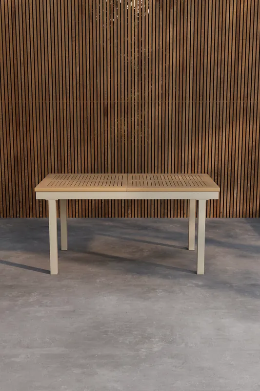 Table à manger rectangulaire Panama , Beige/Naturel - Rabatter